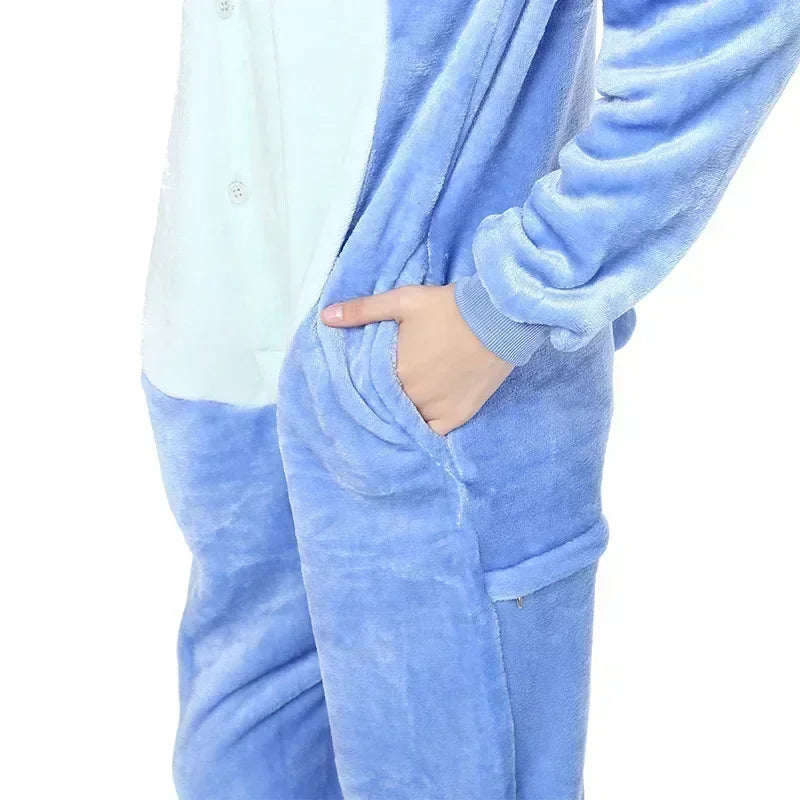 Disney Stitch Cartoon Plush Pajama Zip-Up