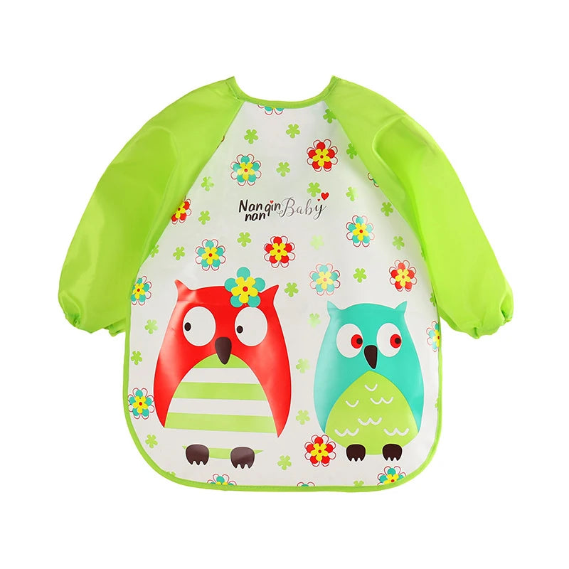 0-3 Years Baby Waterproof Long-Sleeve Wearable Feeding Bib