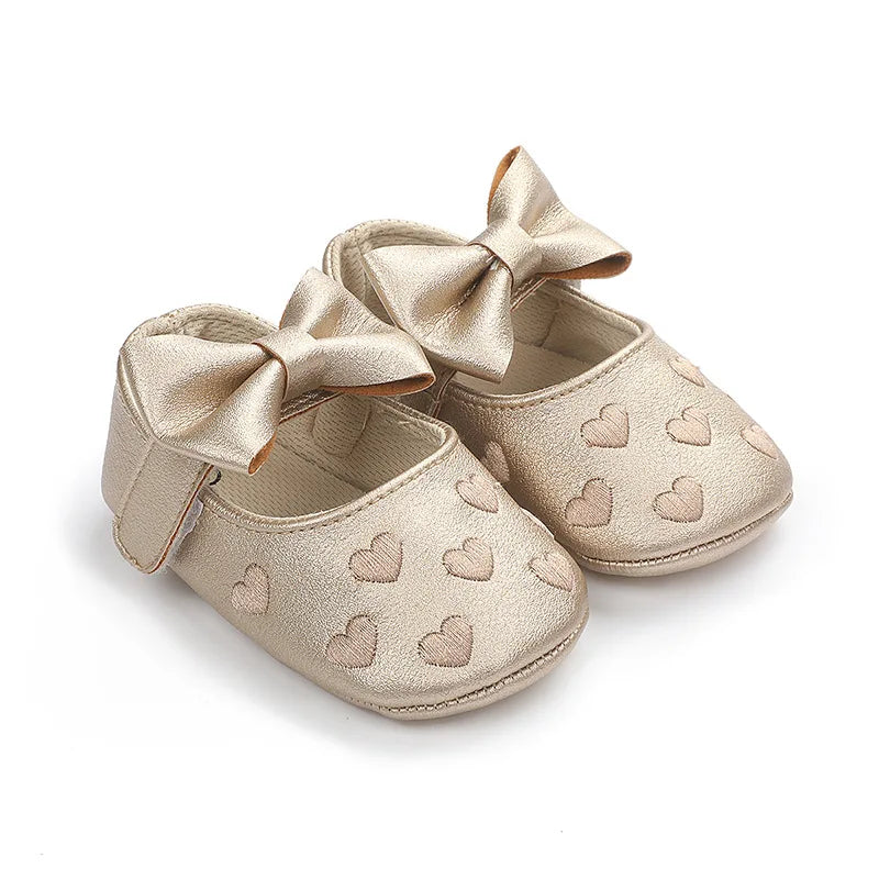 Classic Toddler Girls Dress Shoes with Bow 0-18M