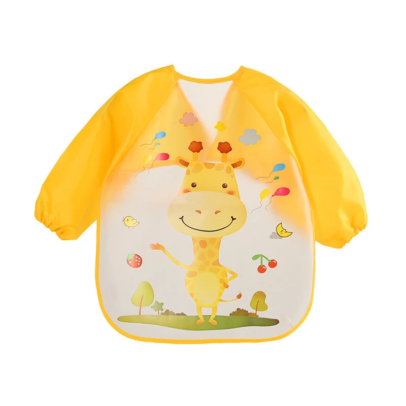 0-3 Years Baby Waterproof Long-Sleeve Wearable Feeding Bib