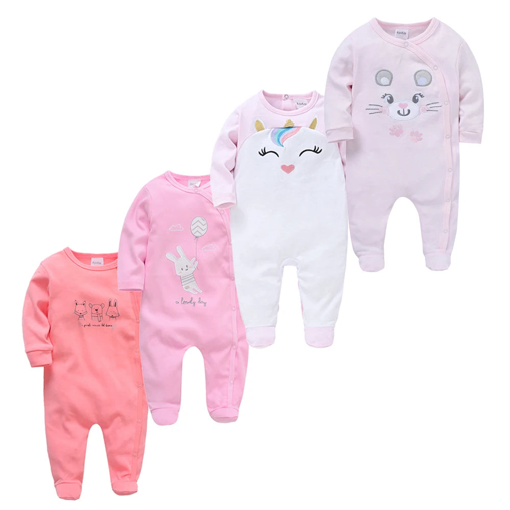 3pc & 4pc Newborn Cotton Long Sleeve Onesies 0-12m