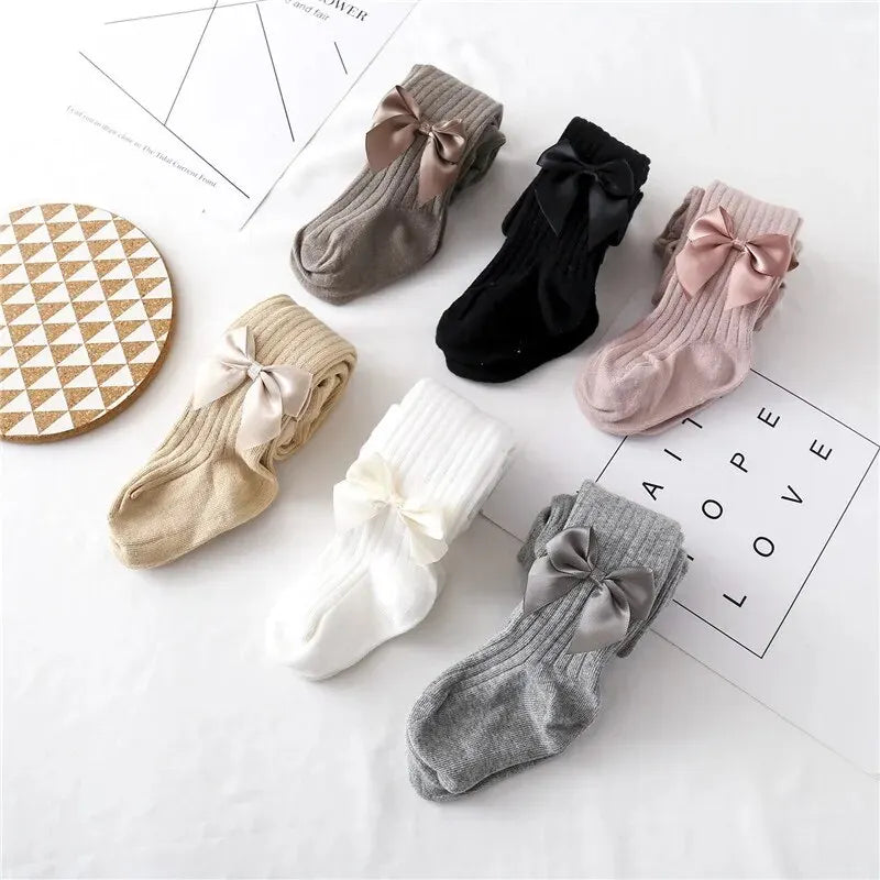 Girls Bowknot Thigh High Socks