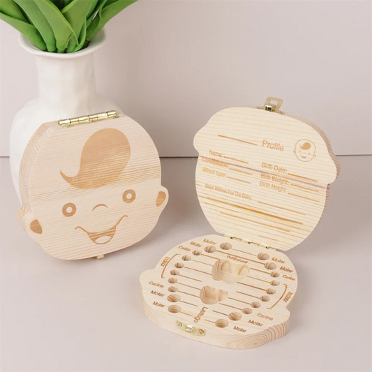 Wooden Baby Tooth Collection Souvenir Box