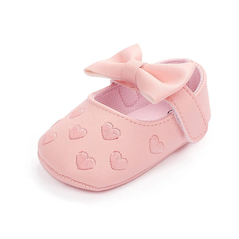 Classic Toddler Girls Dress Shoes with Bow 0-18M