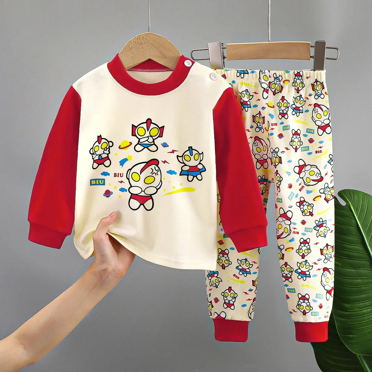 Long Sleeve Cartoon Print Pajama Set 6M-6T