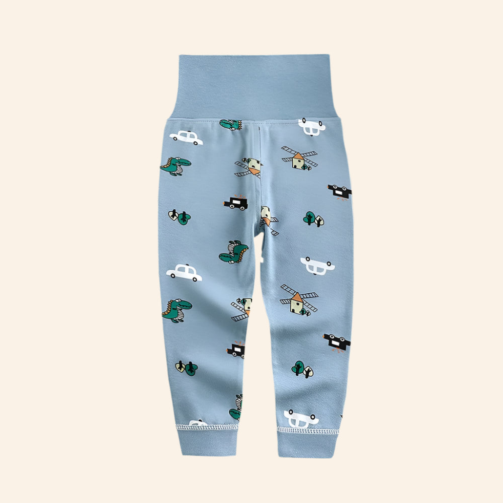 Boys' and Girls' Cotton Long Johns Cartoon Print Pajama Set