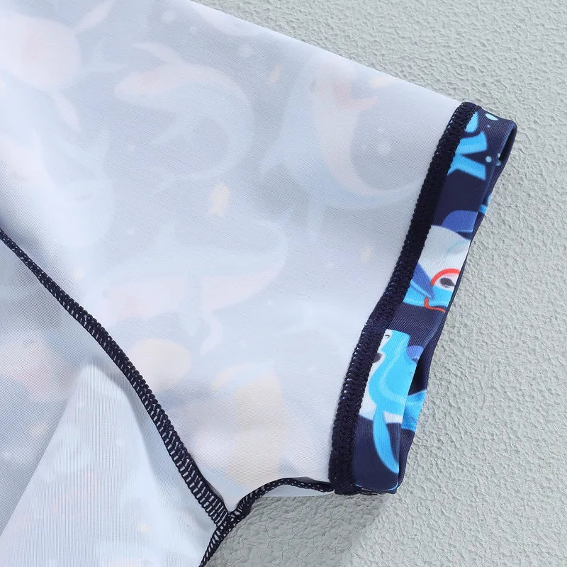 Toddler Boys' Shark Print Swim Trunks