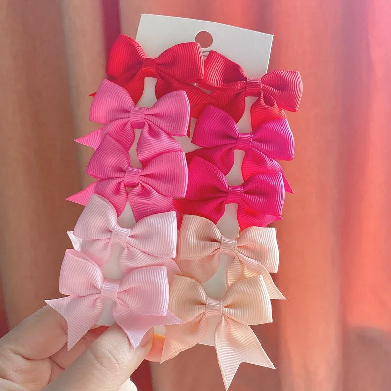 10-Piece Set Ribbon Bowknot Hair Clips