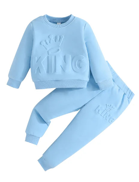 KING Letter Long Sleeve Sweater and Pants