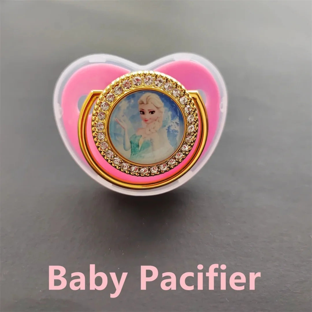 Ice Princess Pacifier Chain & Silicone Holder – Elegant Baby Gift Set 👶✨