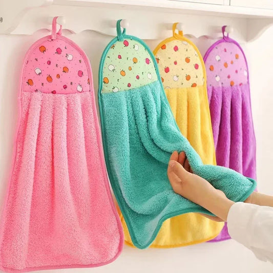 4ct Velvet Hanging Bathroom Hand Towel