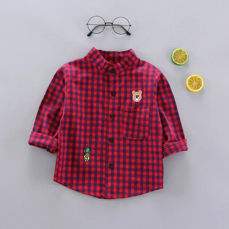 Toddler Boys Plaid Button-Up Collar Shirt 9M-5T