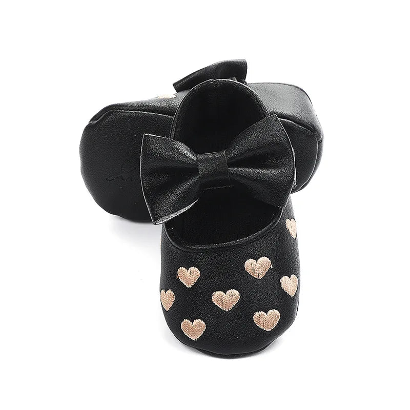 Classic Toddler Girls Dress Shoes with Bow 0-18M