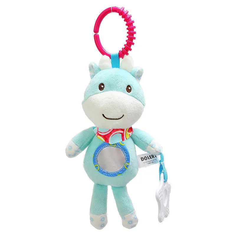 Plush Animal Rattle with Built-in Teether