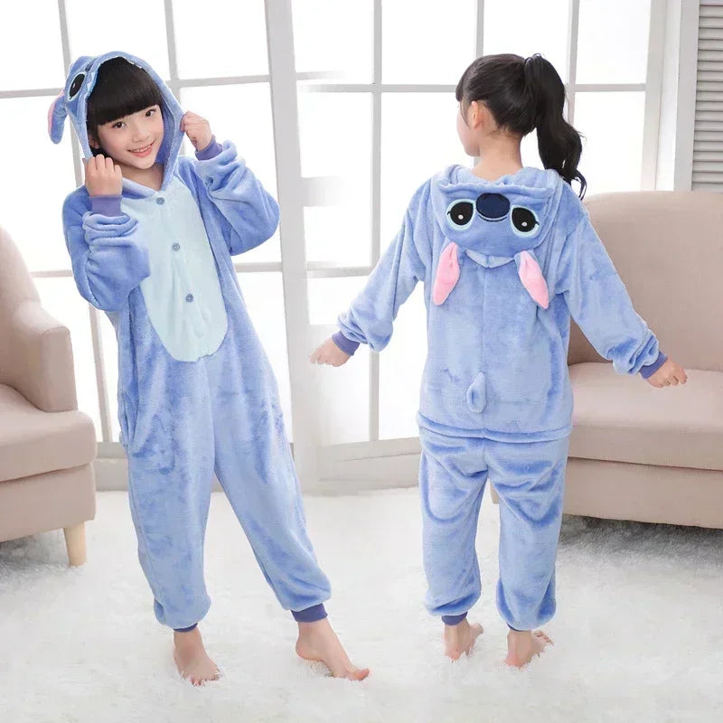 Disney Stitch Cartoon Plush Pajama Zip-Up