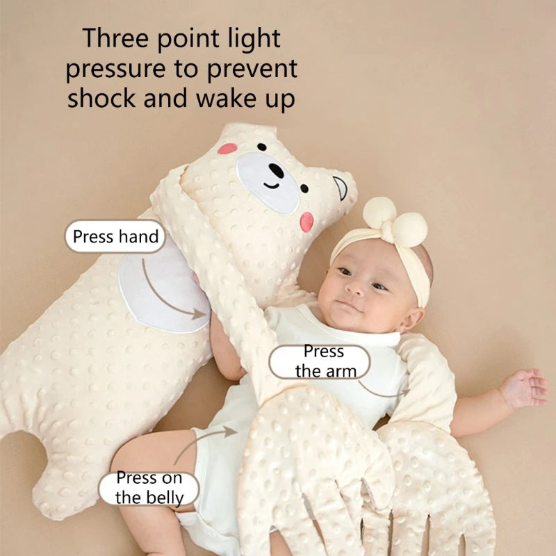 Cartoon Bear Baby Sleep Aid – Soothing Hand Pillow and Without Music Options 🧸💤