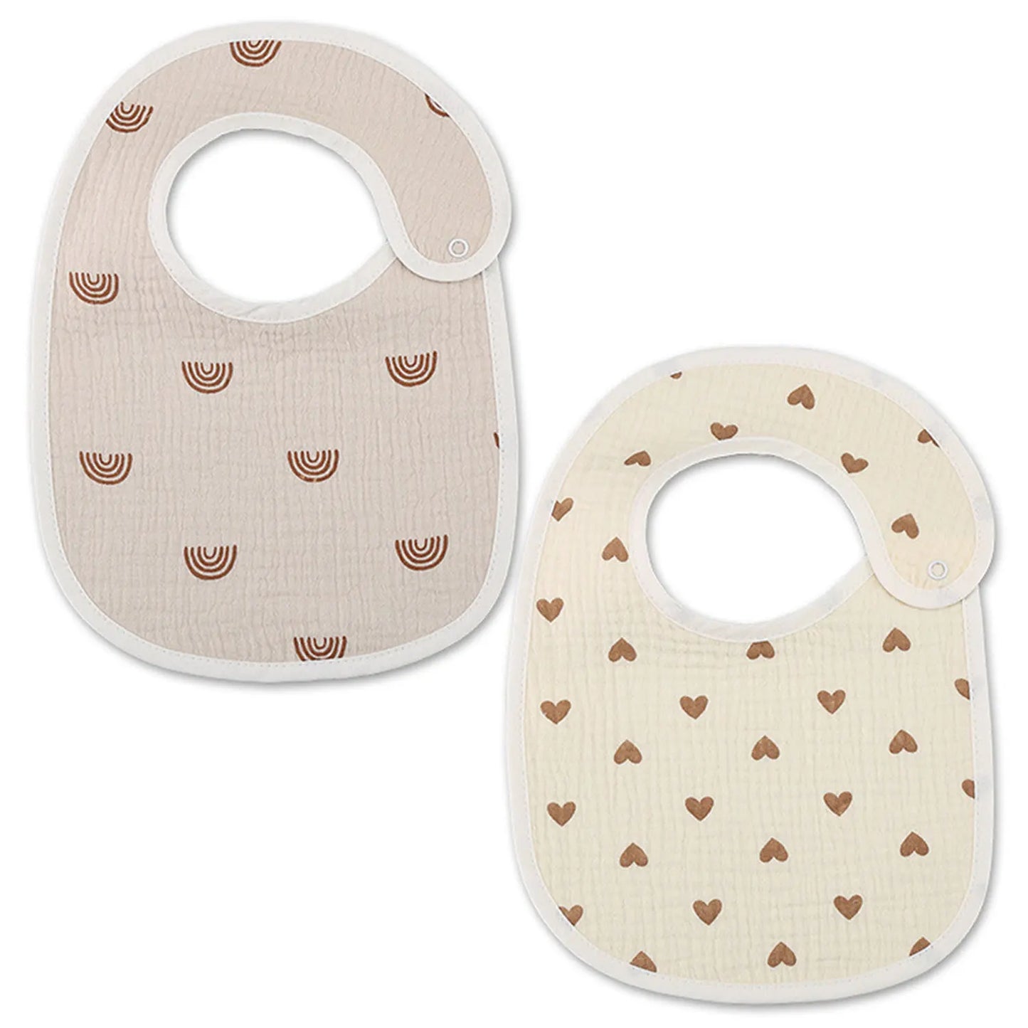 2-Piece Set Cotton Teddy Bear Print Baby Bibs