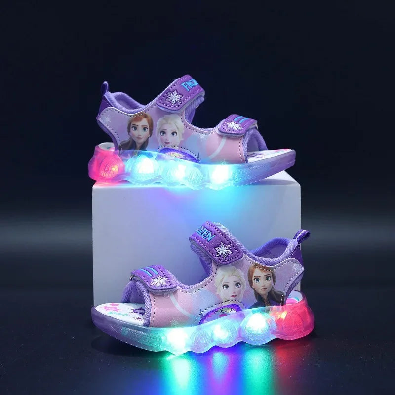 Disney Princess Frozen Elsa LED Light Up Luminous Toddler Sandals