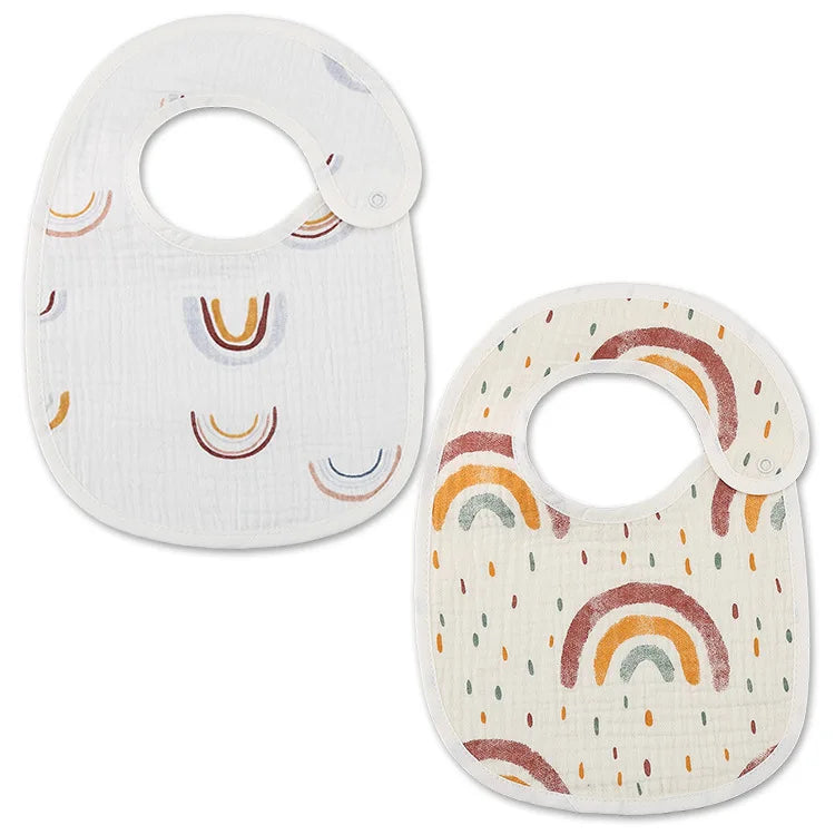 2-Piece Set Cotton Teddy Bear Print Baby Bibs