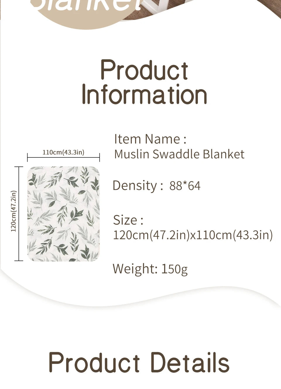 Baby Wrap Muslin Swaddle Blankets