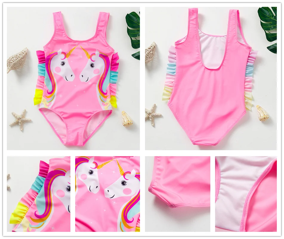 Girls' One Piece Mermaid Unicorn Swimsuits