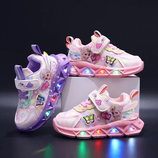 Frozen Elsa Princess LED Light Up Running Shoes