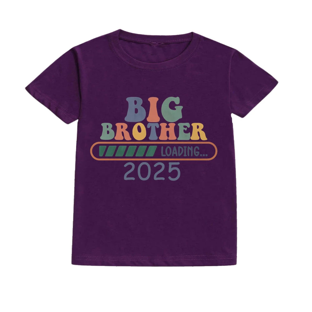 Big Brother Loading 2025 Kids T-Shirt – Casual Pregnancy Announcement Tee