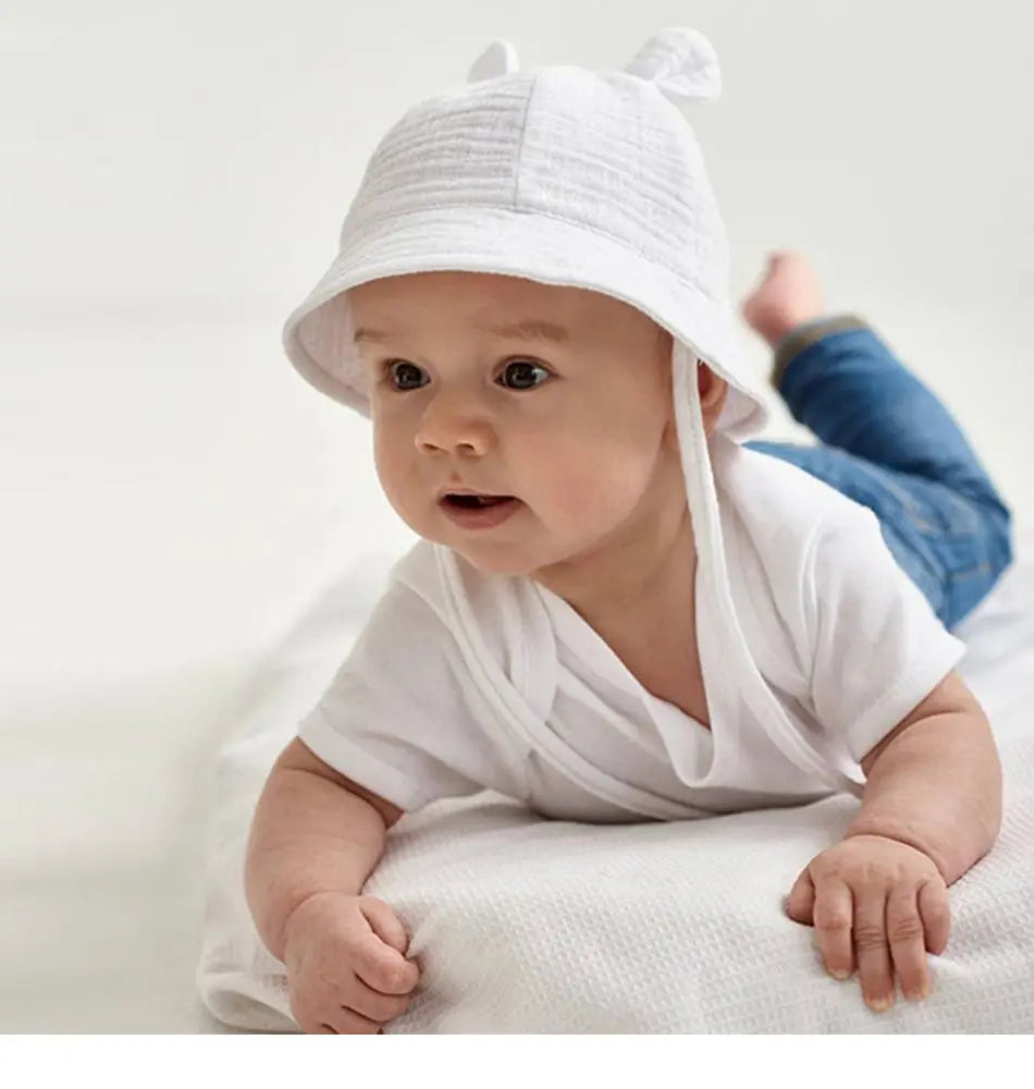 Soft Cotton Baby Bucket Hat with Ears