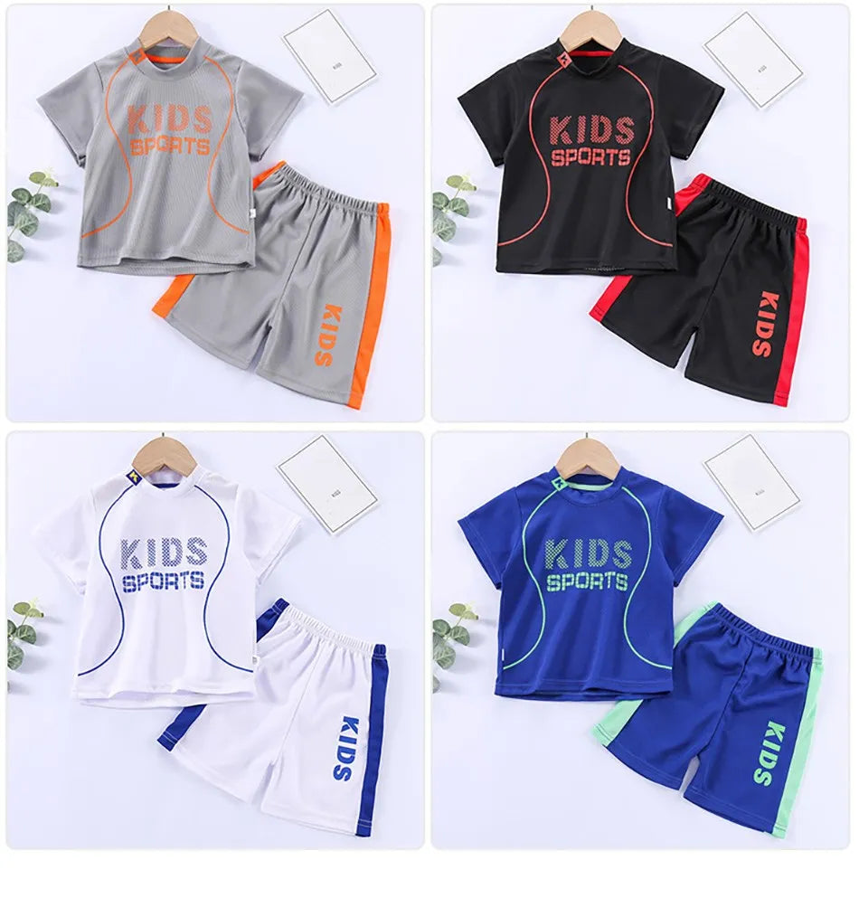 Kids Sports Breathable Summer Matching Set 12M-12Y