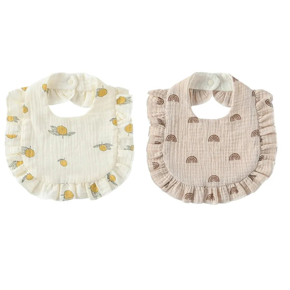 2-Piece Feeding Ruffle Floral Bib