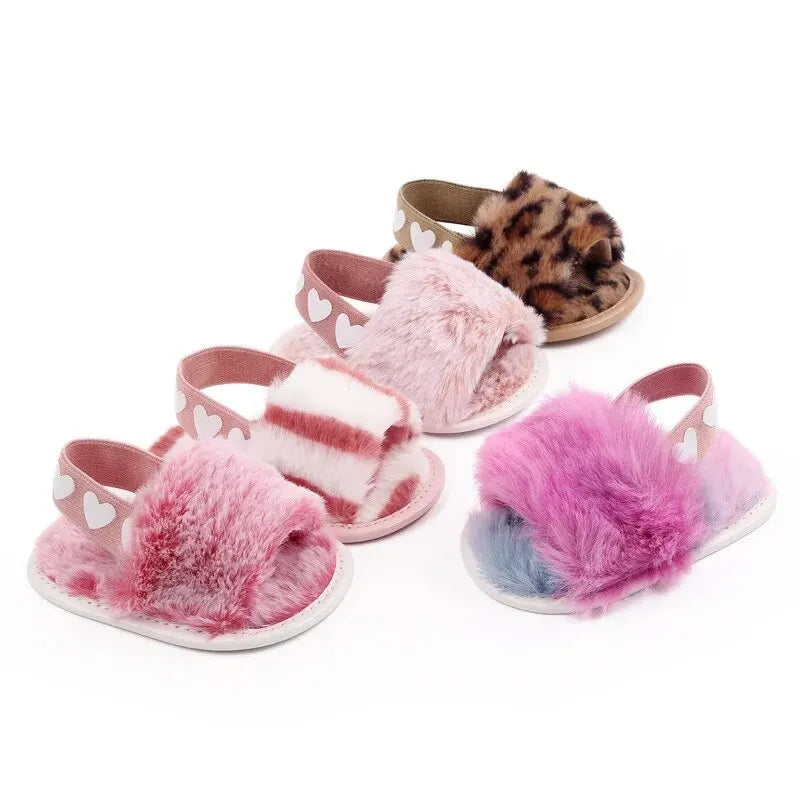 Infant Girls' Fur Flat Sandals