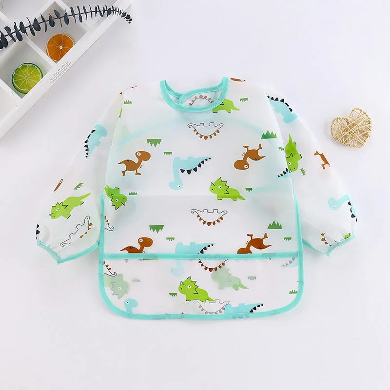 Waterproof Long-Sleeve Baby Bib & Art Smock – Mess-Free Mealtime & Playtime