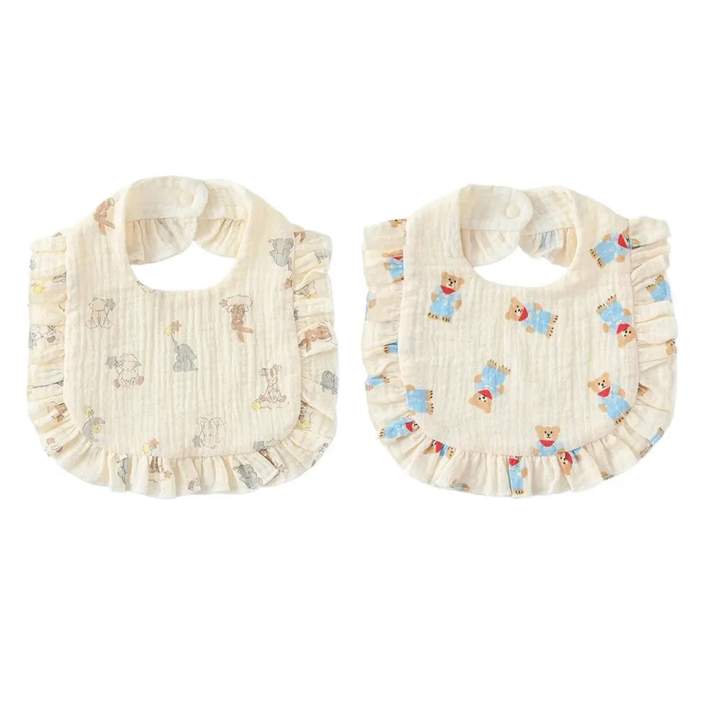 2-Piece Feeding Ruffle Floral Bib