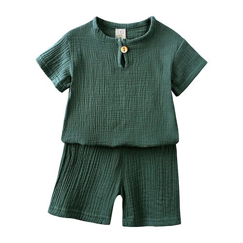 Cotton Knit Short Sleeve Matching Sets