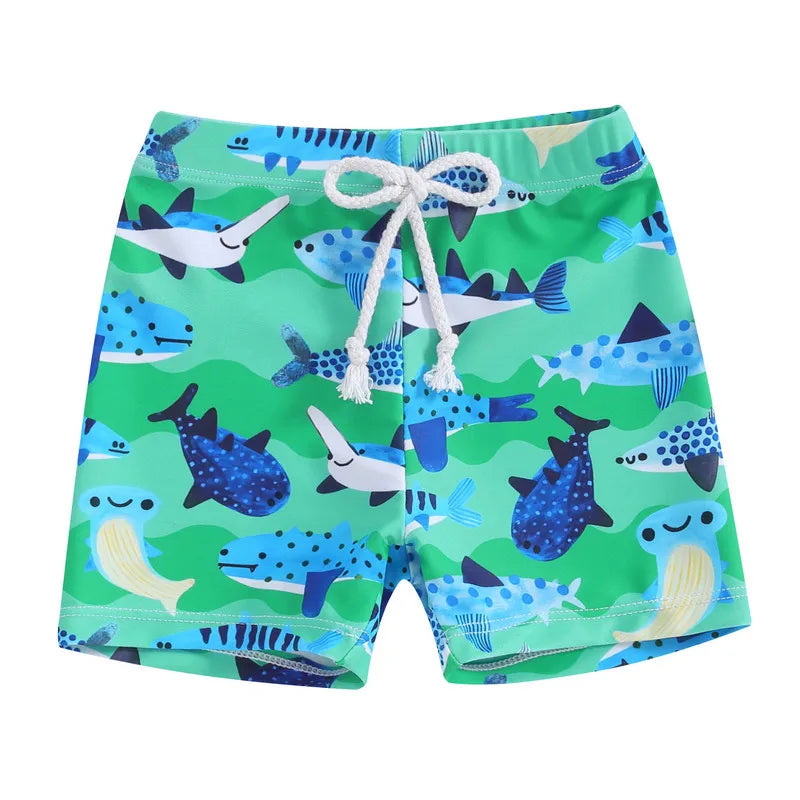 Toddler Boys' Shark Print Swim Trunks