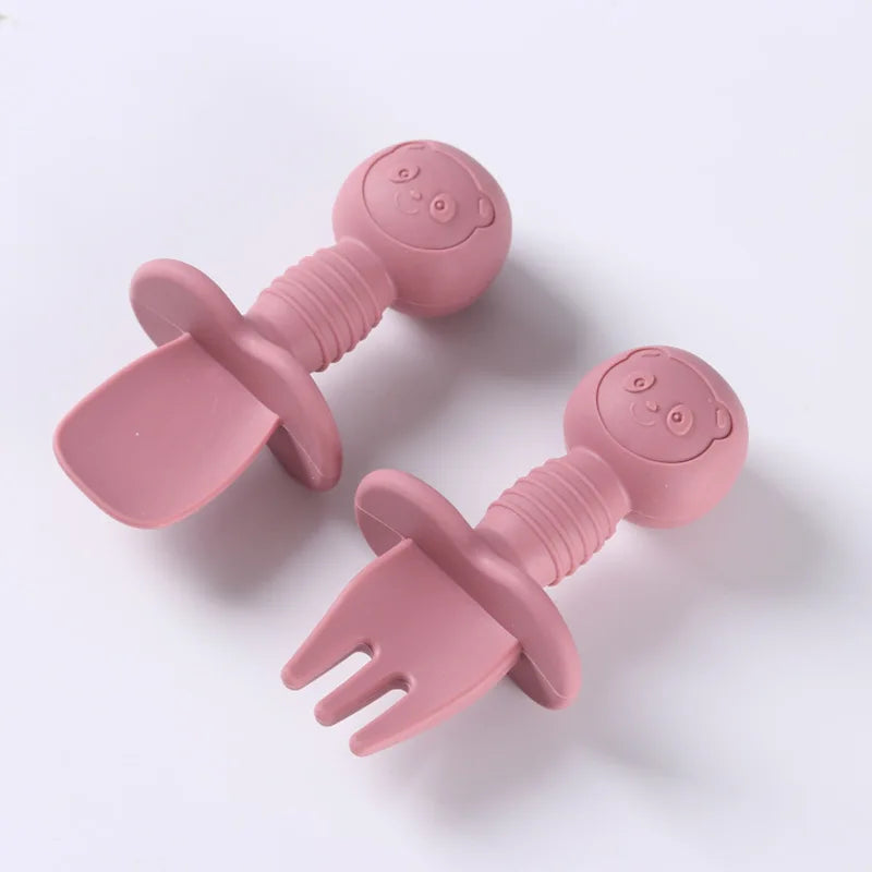 2-Piece Little Bear Silicone Utensils Set