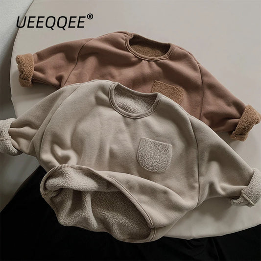 Coffee Colored Fleece Pullover Sweater 12M-6Y