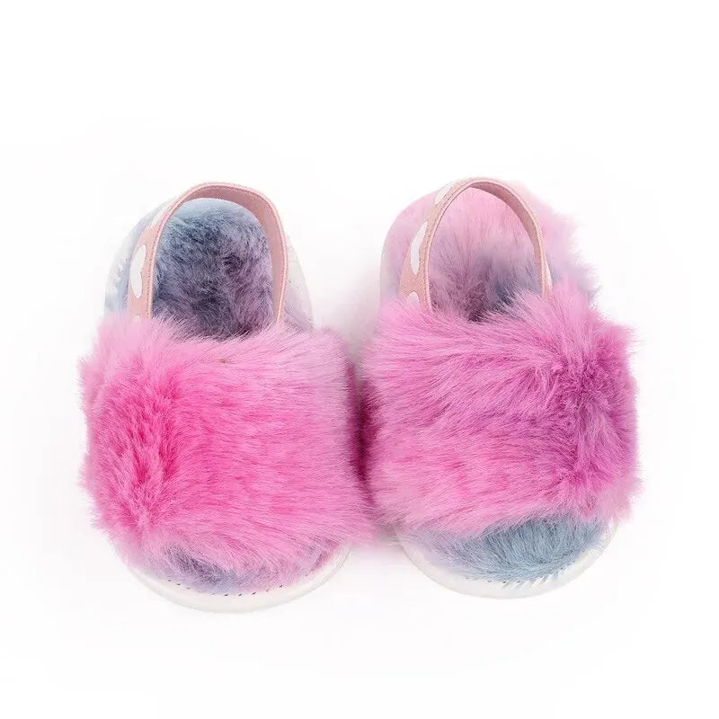 Infant Girls' Fur Flat Sandals