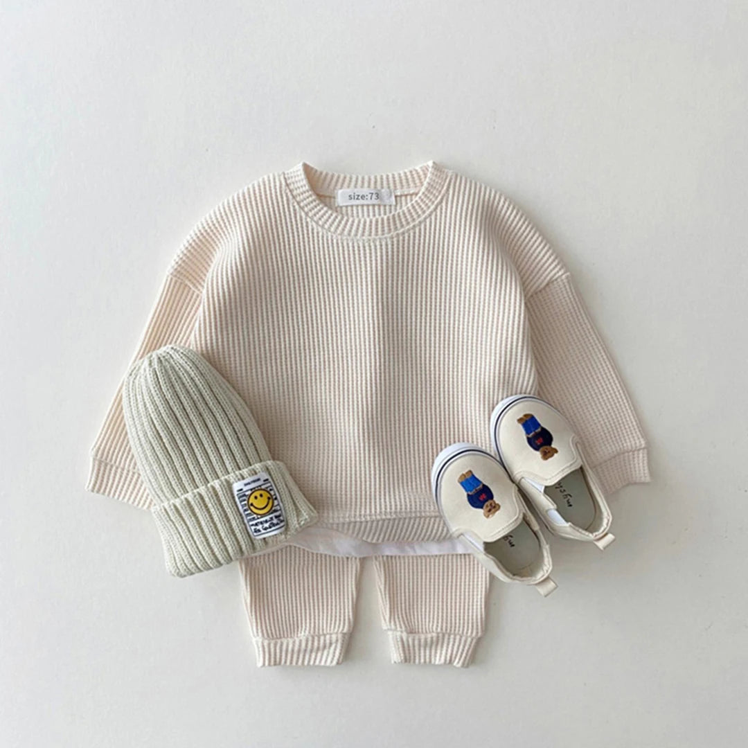 Ribbed Cotton Solid Colored Sweater Set 6M-3T