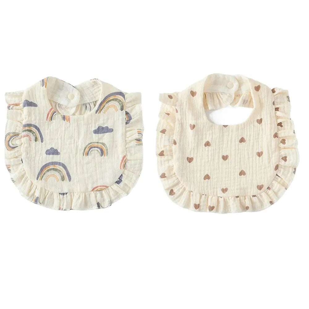 2-Piece Feeding Ruffle Floral Bib