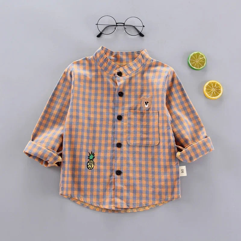 Toddler Boys Plaid Button-Up Collar Shirt 9M-5T