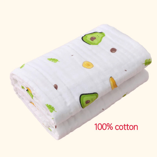 Quilted Fruit Patterned Cotton Baby Bath Towel