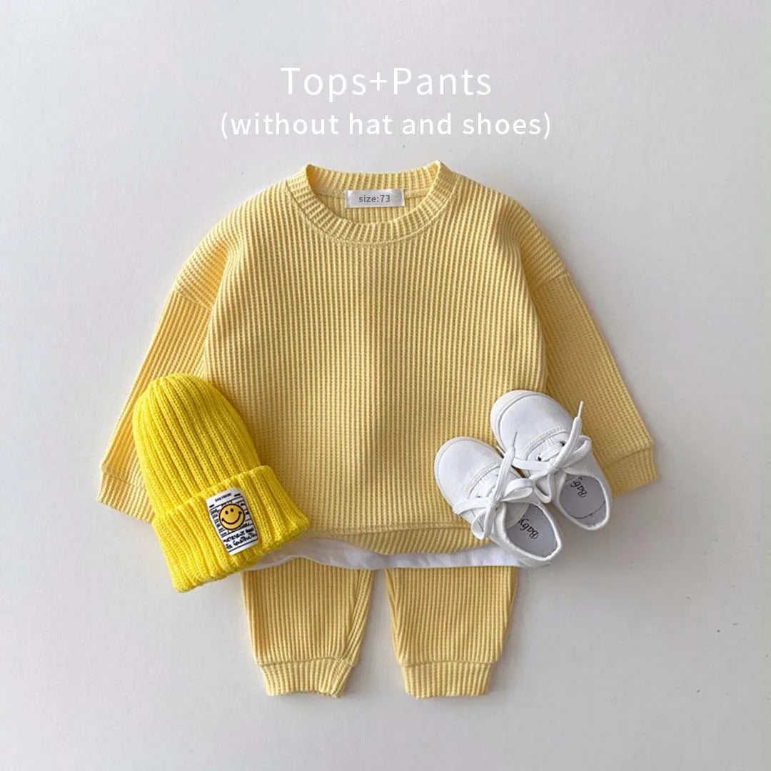 Ribbed Cotton Solid Colored Sweater Set 6M-3T