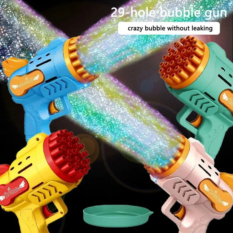 Light-Up Bubble Gun - 29-Hole Gatling Blaster