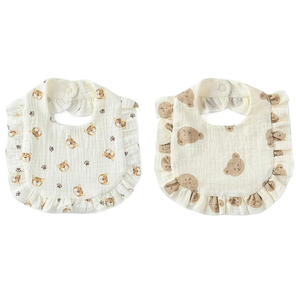 2-Piece Feeding Ruffle Floral Bib