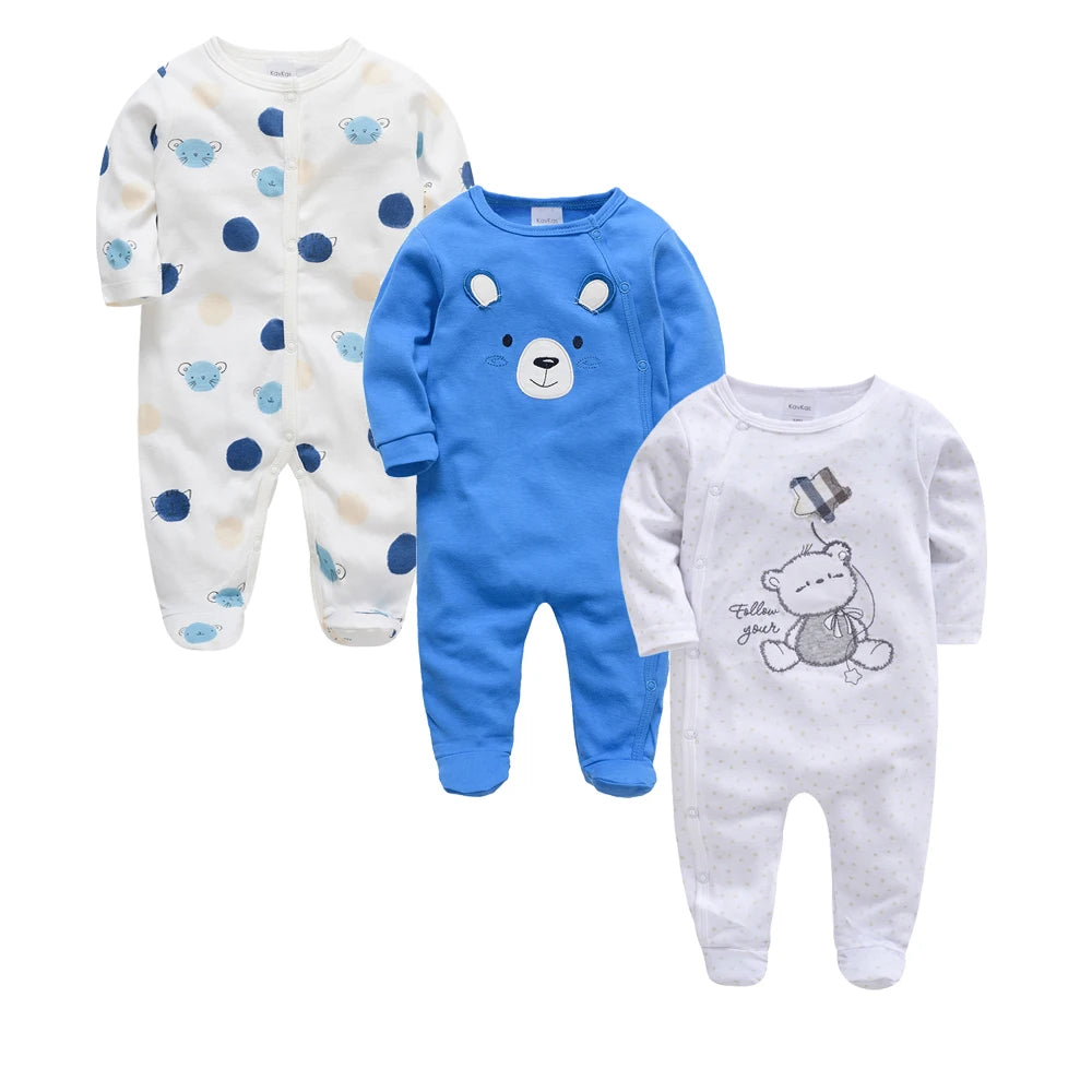 3pc & 4pc Newborn Cotton Long Sleeve Onesies 0-12m