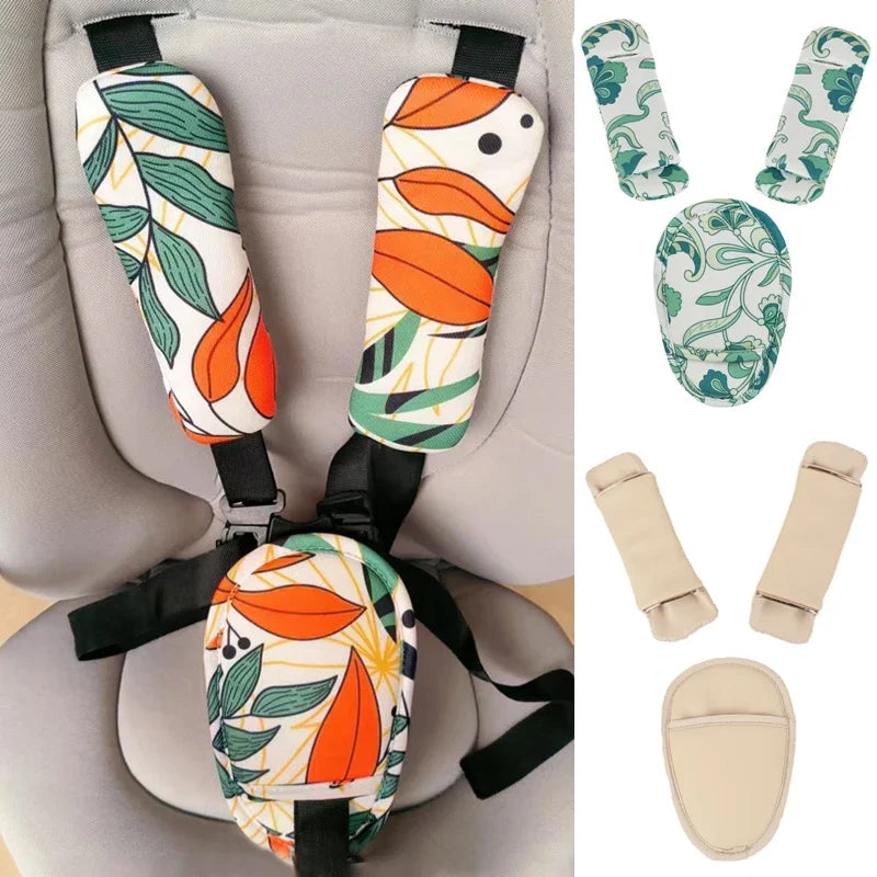 3PCS Baby Car Seat & Stroller Shoulder Pad Set – Soft Seat Belt Covers for Extra Comfort & Protection 🚗👶