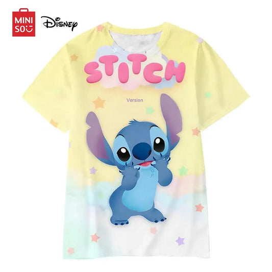 Summer Kids Stitch Print Short-Sleeve T-Shirt