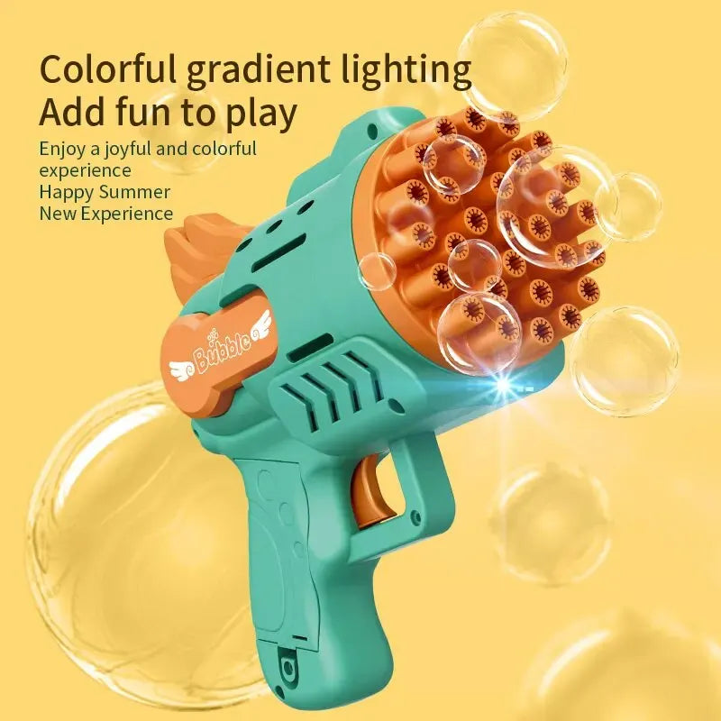 Light-Up Bubble Gun - 29-Hole Gatling Blaster