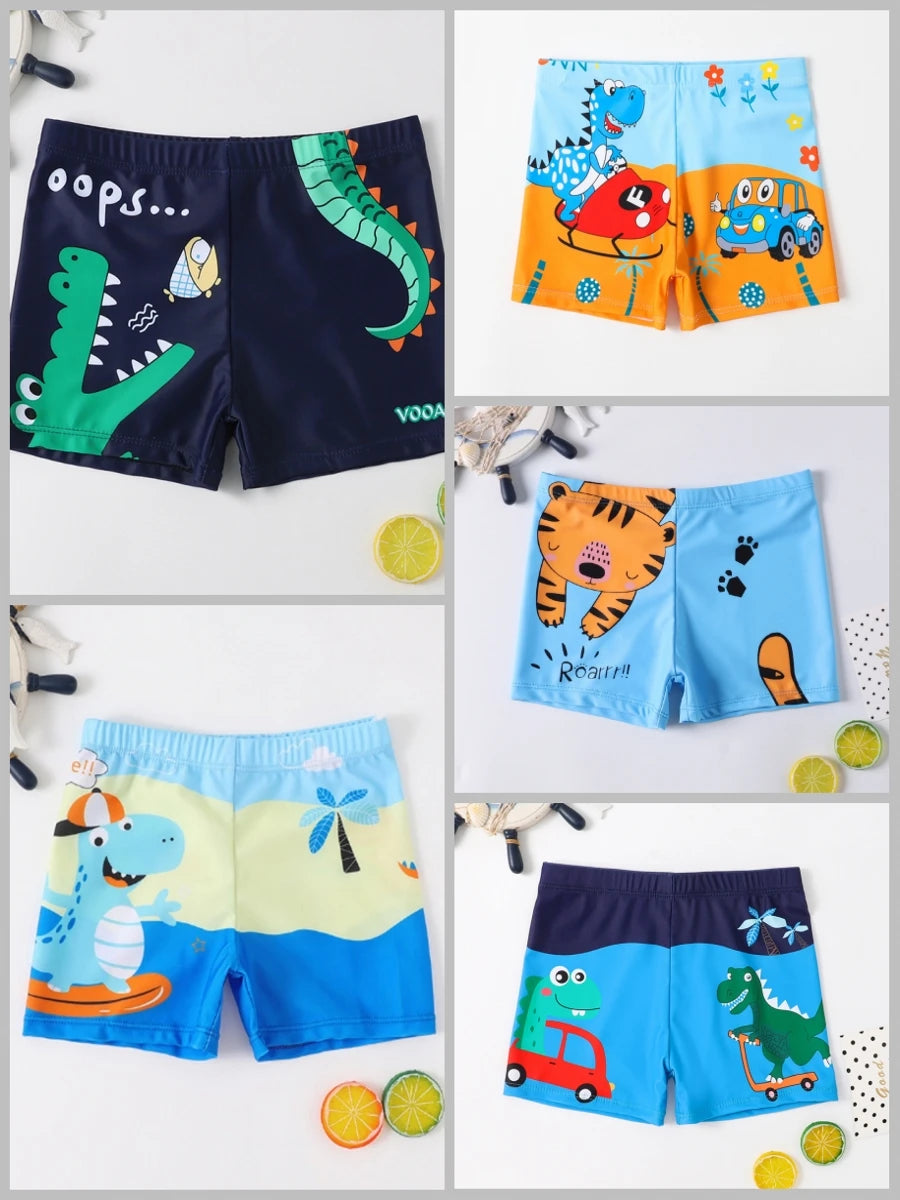 Boys' Cartoon Print Swimming Trunks